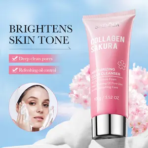Cherry Blossom Collagen Moisturizing Facial Cleanser,Clean pores,refreshing and oil-controlling,dense foam,Gentle facial care