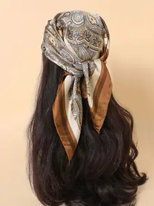 Women's All-Season Paisley Print Scarf, Bohemian Style Sun Protection Headscarf, Elegant Hair Accessory Gift, Casual Woven Fabric