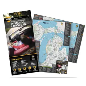 Wisconsin and Michigan: 34 Scenic Road Trips on One Map