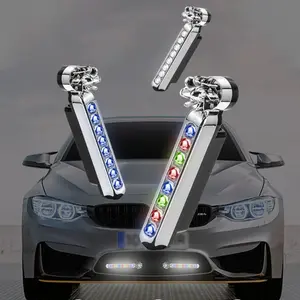 2pcs Wind Powered Day Time Running Light Safe Riding Auto Decorative LED Light with Traceless Adhesive Creative Warning Effect Lamp