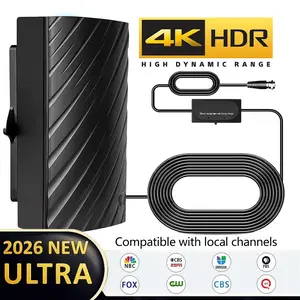 Smart Digital TV Antenna, Indoor Wall-mounted, Smart IC Chip Signal Boost, Long Range Reception, Universal for New & Old TVs, Free Local Channels