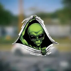 Alien Pattern Car Sticker, Car Bumper Sticker, Car Exterior Decoration Accessories, Vehicle Exterior Decoration, Universal Car Decals for Car, Truck, Motorcycle, SUV, Halloween