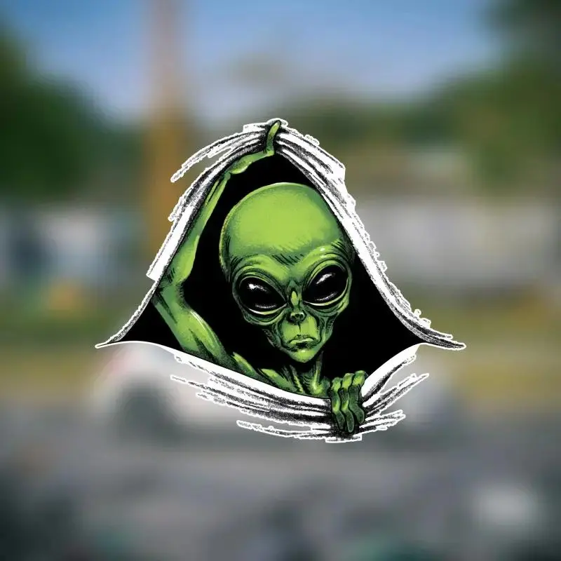 Alien Pattern Car Sticker, Car Bumper Sticker, Car Exterior Decoration Accessories, Vehicle Exterior Decoration, Universal Car Decals, Stickers For Cars, Automobile Decals, Side Decals, Adhesive Decals for Car, Truck, Motorcycle, SUV, Halloween