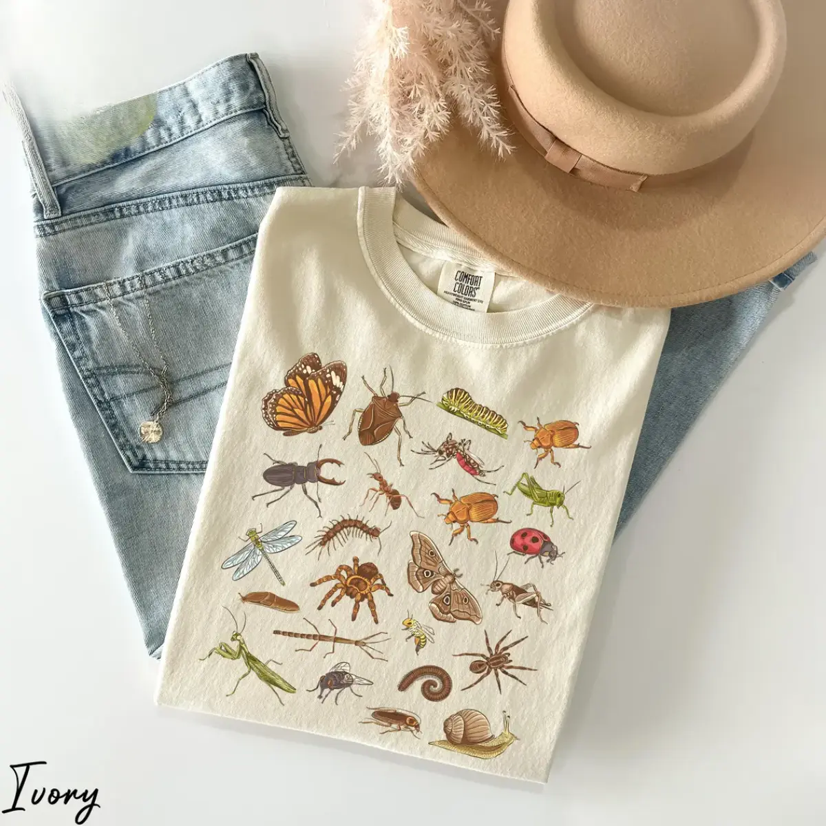 Comfort Colors Vintage Entomology Shirt, Retro Insect Identification T-shirt, Scientific Illustration Tee, Bug Lover Gift, Nature Graphic