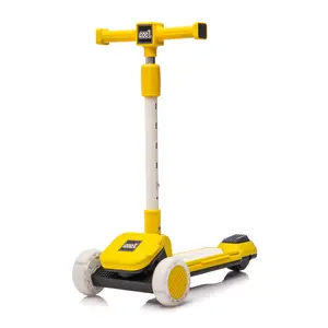 Kids Ride On 3-Wheel Scooter W/Buildable blocks, PU flashing wheels and Folding Kick Scooter,Thickened custom aluminum tube,5-position height-adjustable handlebar&one-touch footbrake for Kids Aged 3-9