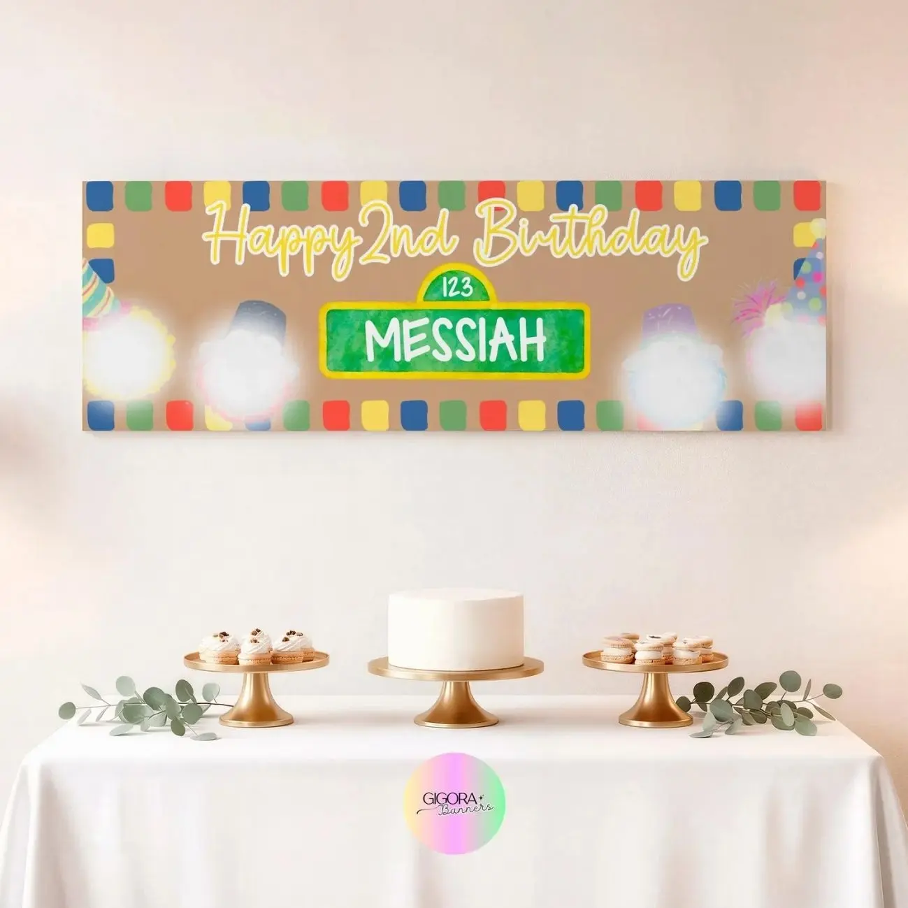Sesame Street Inspired Birthday Banner | Customizable Party Decoration