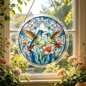 2-in-1 Tree of Life Suncatcher Puzzle - Acrylic Stained Glass Style Window Hanging, Stress Relief Adult DIY Decor