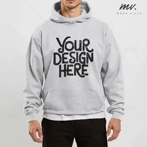Ash Gildan 18500 Hoodie Mockup Mens G185 Basic Simple Mockup High Resolution JPG File No Strings Hooded Sweatshirt Mockup