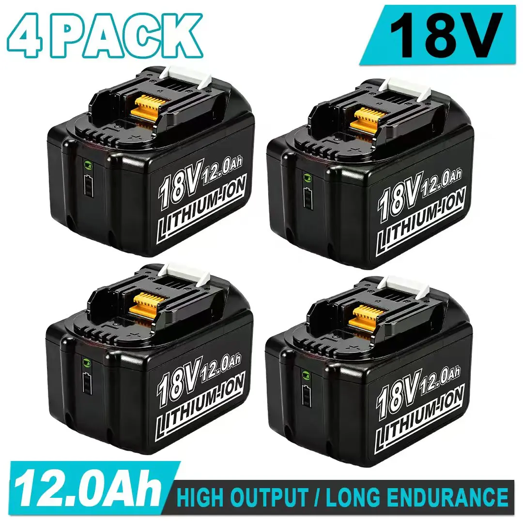 18V LXT 12.0Ah Replacement Lithium Battery for Makita BL1820 BL1830 BL1840 BL1850 BL1860 BL1890, All Makita 18V LXT Cordless Tools, LED Power Indicator, Full Safety Protection, Shockproof & Waterproof Heavy-Duty Battery Pack
