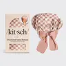 Kitsch Terracotta Checker Oversized Satin Bonnet
