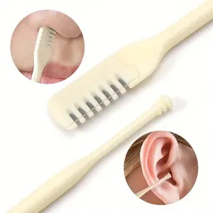 360 Degree Rotating Nose Hair Cleaner Double Head Hair Removal Trimer Brush Stainless Steel Nose Hair Safe Trimming Tool