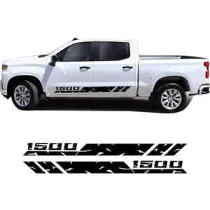 2pcs Car Vinyl Waterproof Sticker Graphics Kit Sport Side Door Decal Compatible with Chevy Silverado 1500 1500HD