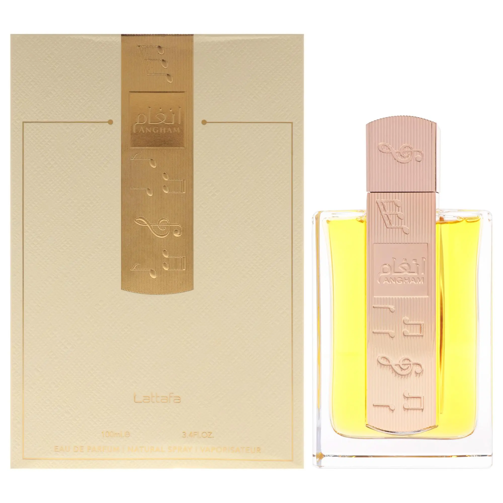 Lattafa Angham Perfume Mist Unisex — Ginger, Mandarin, Pink Pepper, 3.4 oz (100 ml) | unisex amber woody cologne, lavender, ginger perfume, praline, mandarin perfume, cacao, ginger mandarin, mandarin pink pepper, pink pepper lavender, pink pepper perfume