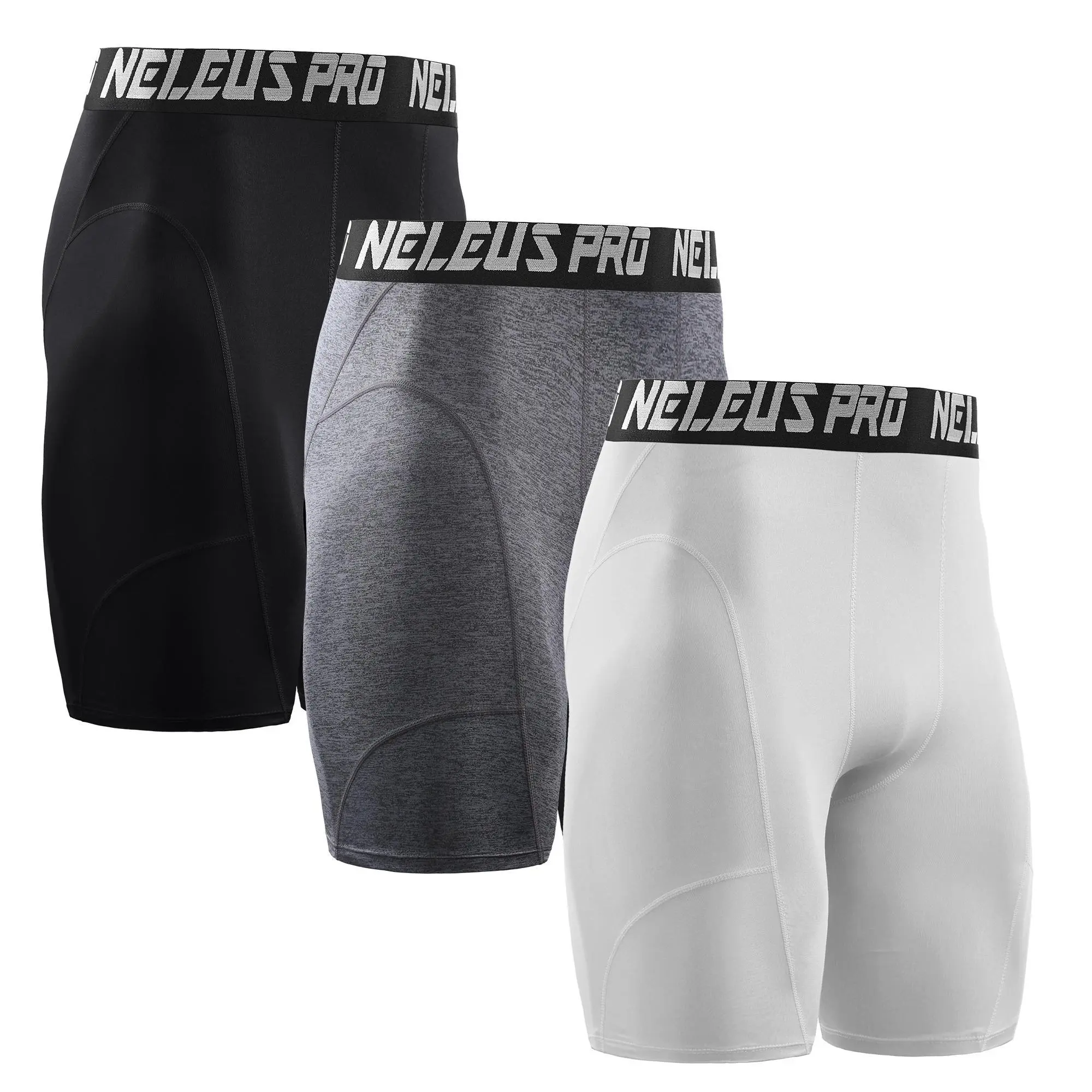 NELEUS Men's 3 Pack Compression Sport Shorts Running Athletic Workout Performance Baselayer Underwear summerwins