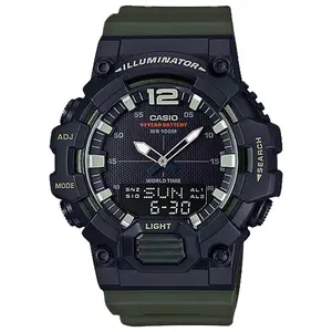 Casio Men's Heavy-Duty Analog-Digital Watch with Green Dial - HDC-700-3AV