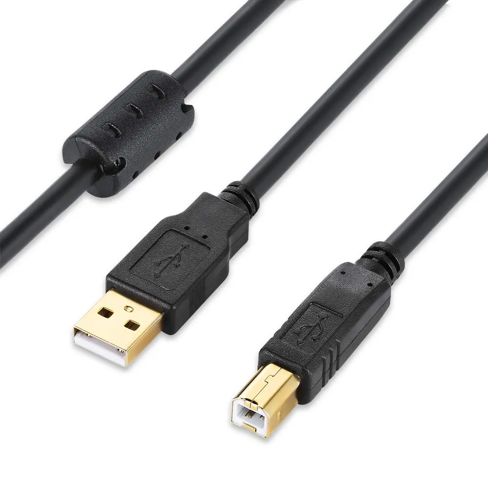 USB 2.0 Printer Cable 30FT USB Type A Male to B Male Cord, Flexible Fully Shielded with Data Transfer, Better Security, Durable Connector Mold, Easy Handling, Long Lifespan for HP, Canon Printers/Scanners