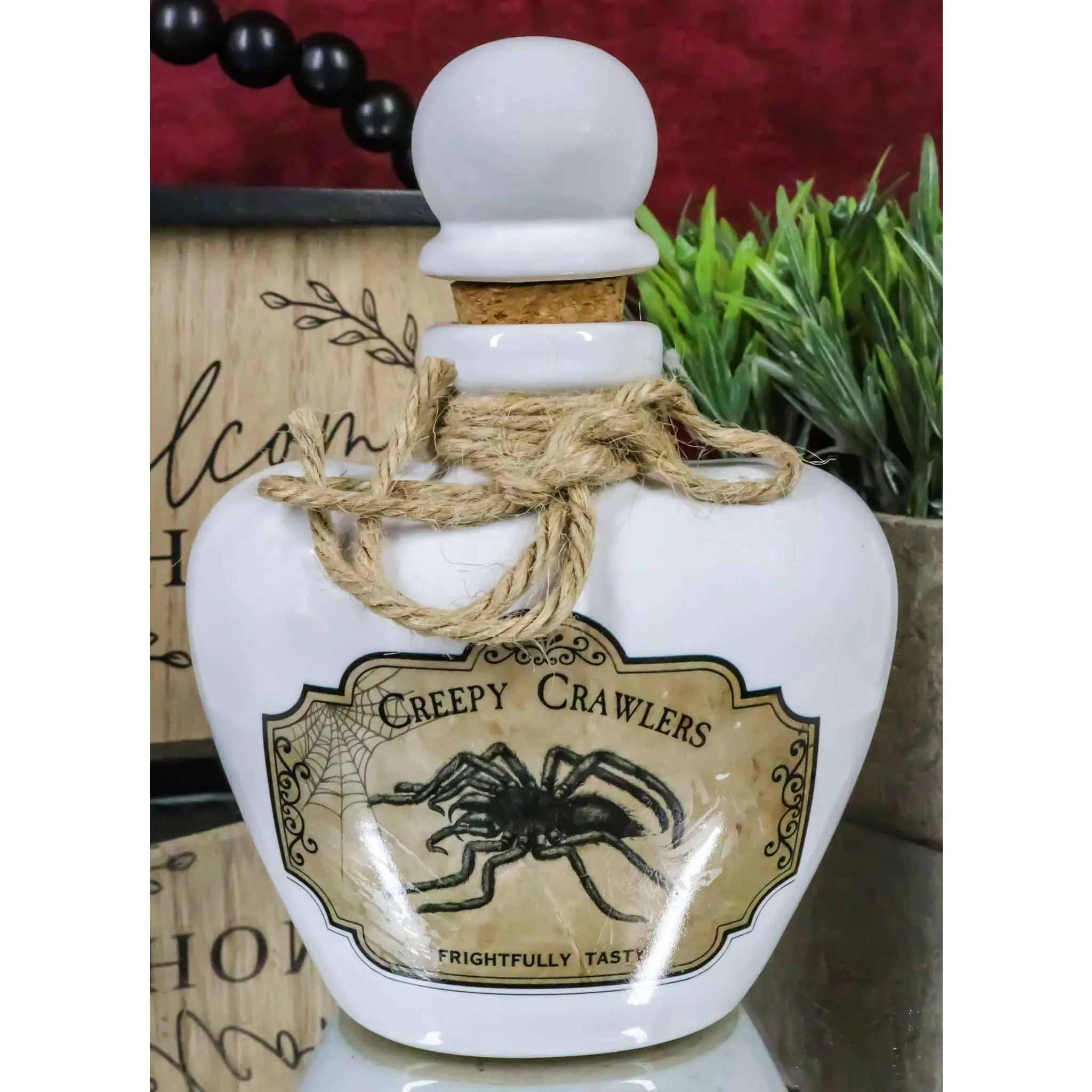 Ceramic Creepy Crawlers Spider Mad Doctor Witchcraft Poison Prop Potion Bottle