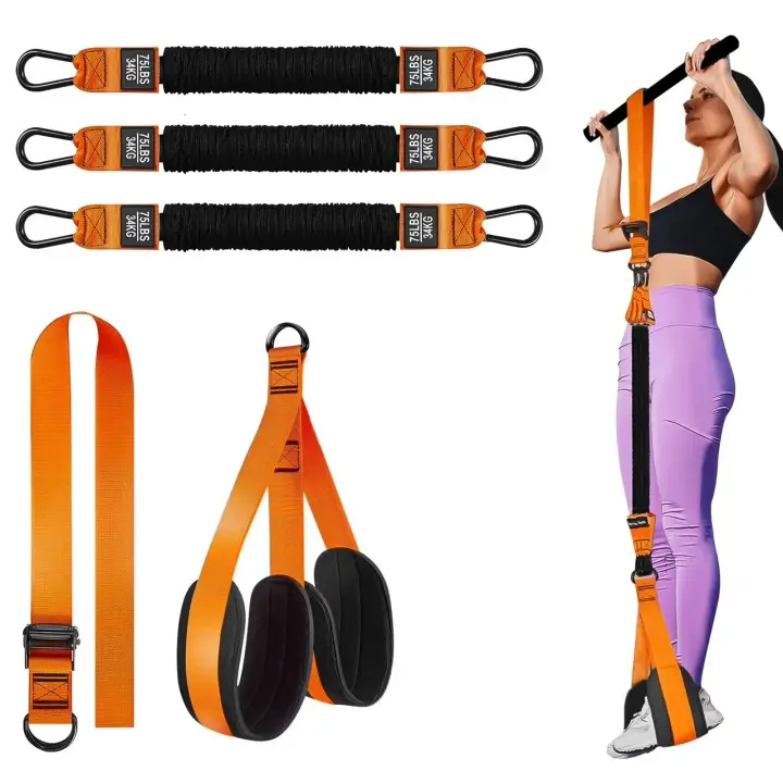 Pull Up Assist Bands Set, Resistance Training Equipment, Pull Up Assistance Bands with Adjustable Strap & Wide Footplate, Weight Capacity 225 lbs, for Deltoid Push, Face Pull, Bicep Curl, Arms, Back, Abs and Shoulders, Home and Gym Workouts Straps