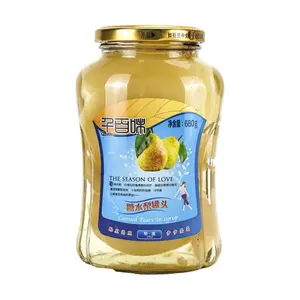 QIANBAIWEI Canned Pears in Syrup 680g - Sweet Dessert Fruit, Ready to Eat, Natural Flavor