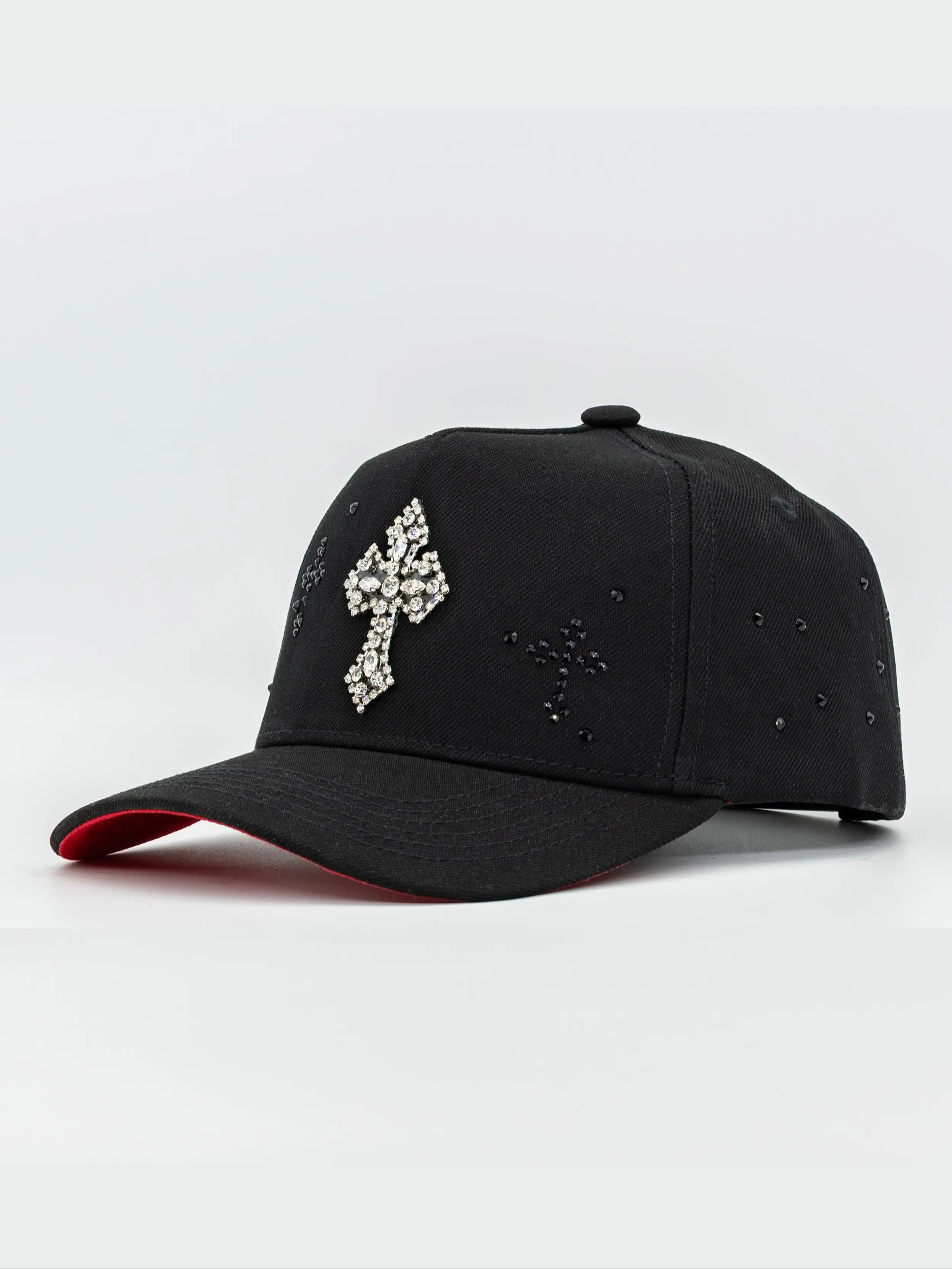 New style Black rhinestone cross studded cap, trendy  display picture 1