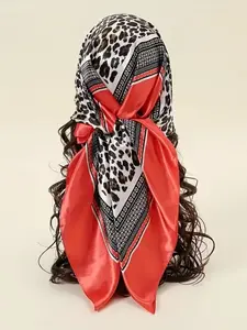 Women's Elegant Leopard Print Scarf, Bohemian Style, 35.43 Inches, Ultra-Light, Breathable, Perfect Accessory for Outdoor Lovers