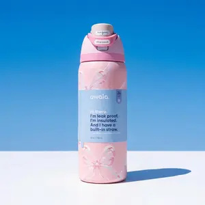 Limited Edition Pink Bow Water Bottle, 32oz Coquette Aesthetic Ribbon Tumbler, Personalized Gift for Her, Custom Pink Hydration Bottle, Insulated Leakproof Straw Cup, Inspired by Owala FreeSip 32 oz Water Bottle