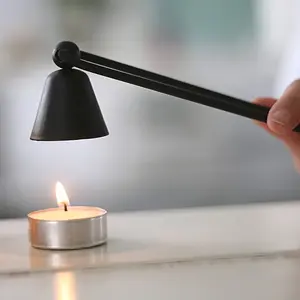 Elegant Metal Candle Snuffer, Long Handle Wick Extinguisher Tool for Safely Extinguishing Candles, Home Accessory Decor