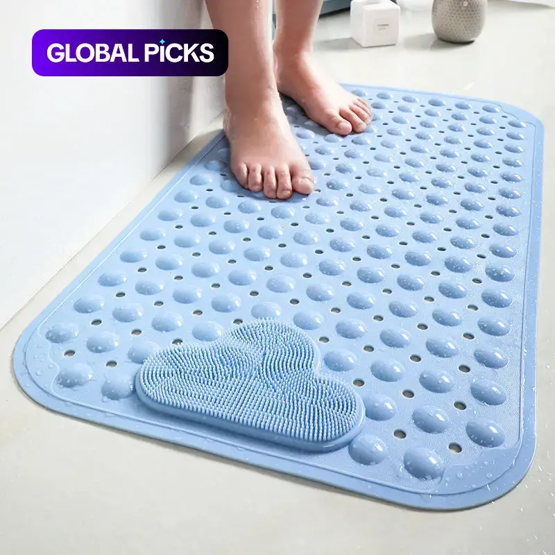 Non-Slip Soft Quick-Drying Bath Mat with Massage Bubble, 1 Count Bathroom Mat, Nonslip Shower Mat, water absorbent bathmat, Fashionable Water Absorbent Decor Mat for Home and Hotel #GLOBAL PICKS