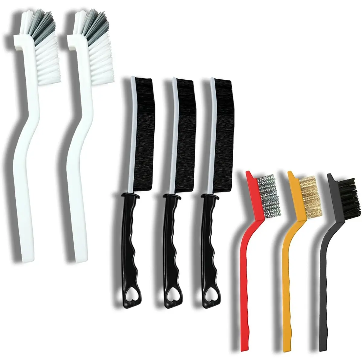Crevice Cleaning Brush Set of 8, Multi Purpose Gap Brush for Kitchen,Bathroom,Car, Grout, Window Tracks,Bathtub,Vehicle,Faucets,Bowl,Teapot,Cup, Home Essentials Scrub Cleaning Tools,Hard Crevice Cleaning Comfortable Steel car wheel cleaning brush summervi