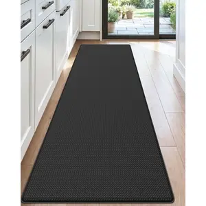 Kitchen Floor Mats Cushioned Anti Fatigue,17x59, Standing Runner Rug Waterproof, Comfort Memory Foam Padded for Front Sink Laundry, Black