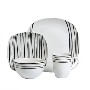 Tabletops Gallery Justin 16-Piece Dinnerware Set - Service for 4