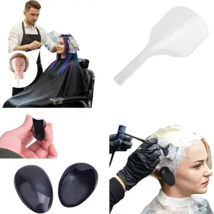 3pcs Salon Face Shield & Ear Protector Set, Clear Durable Lightweight Plastic Visor with Black Ear Covers for Hairdressing, Hair Dye Color Spray Protection for Home Use, Must-Have For Hairdressers, Haircare