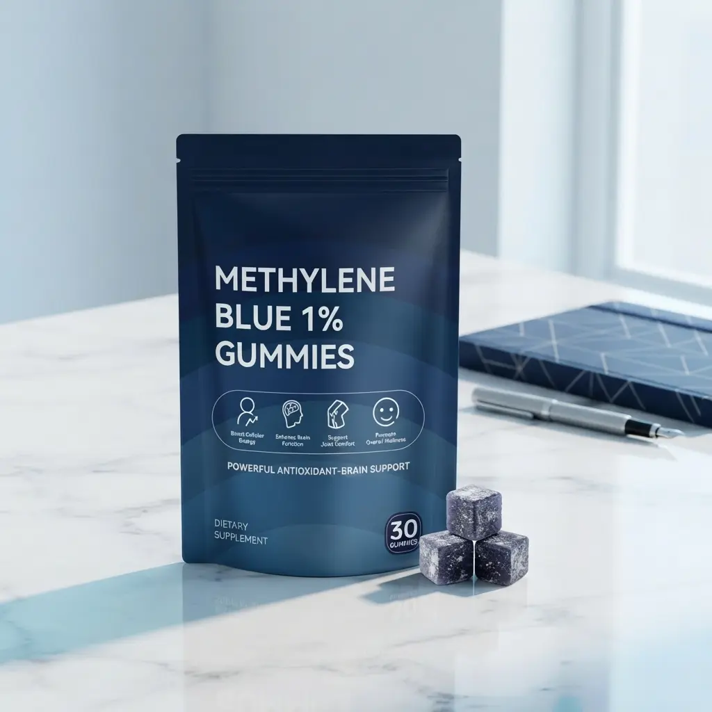 Methylene Blue Daily Wellness Gummies, 10-in-1 Formula with Vitamin C, K2, D3, Supports Joint Comfort, Cellular Energy & Mental Clarity, Antioxidant Health Supplement, 30 Count Daily Supplement Pack Nutrition Supplement