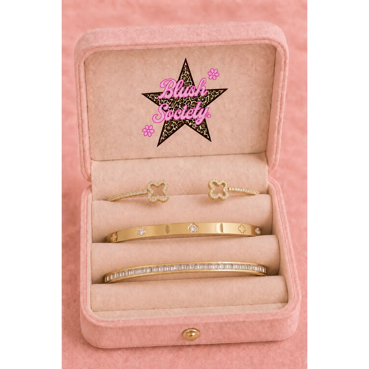 Clover 3-Piece Luxe Bangle Bracelet Set ✨