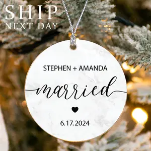 Personalized Couple Ornament | Custom Christmas Gifts| Personalized Engagement Ornament | Family Keepsake Ornament | Christmas Accessories