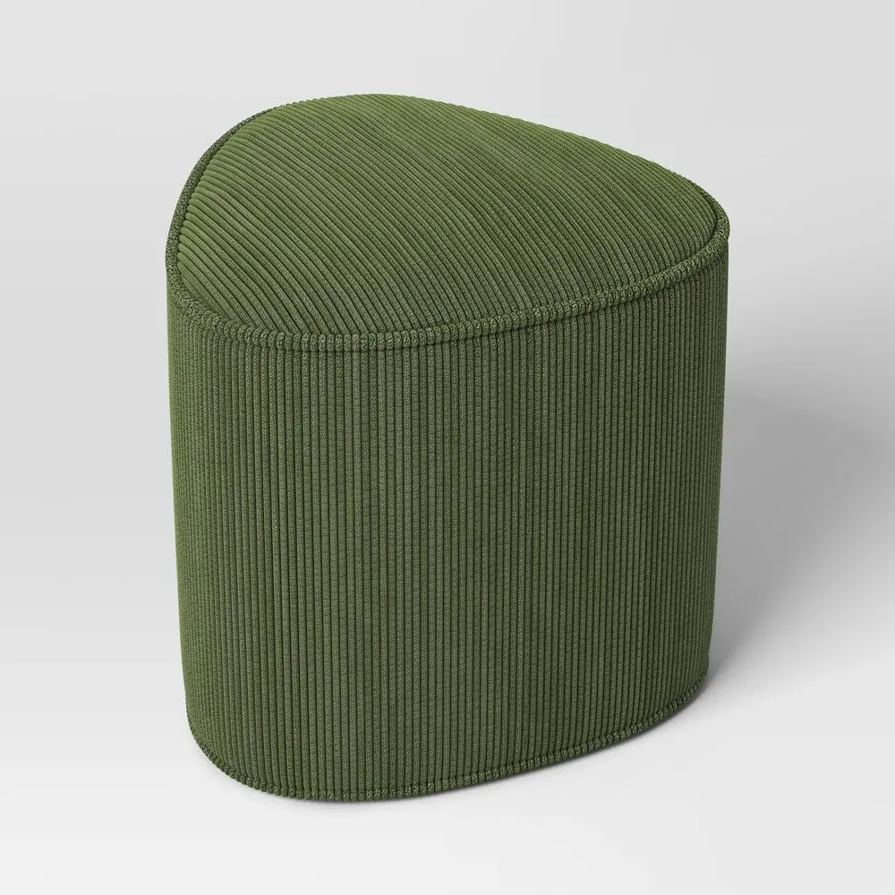 Triangular Upholstered Corduroy Ottoman - Room Essentials