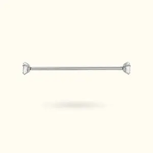 Titanium Crystal Prong Industrial Barbell