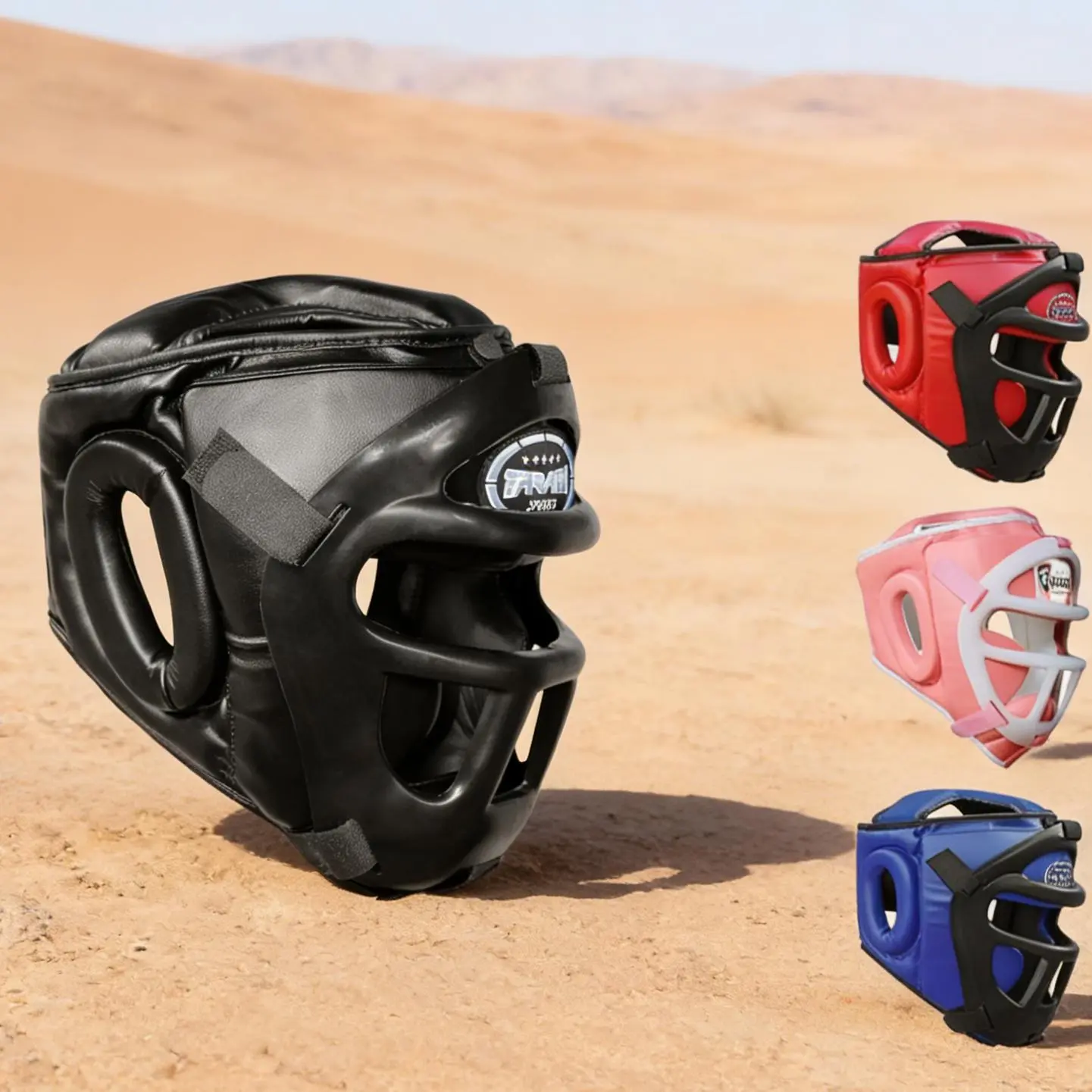 MMA Training Boxing Headgear Grill Removable Front Bar Kickboxing Sparring Gear F Sports Head Protection