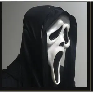 Halloween Horror Ghost Face Mask Red Tongue Black Face Tongue Out Mask Party Decoration Funny Performance Headgear