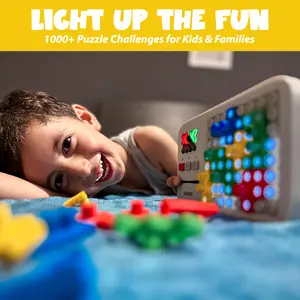 [Children's Day]  GiiKER Screen-Free Super Blocks, 1000+ Challenges, Light-Up Puzzle Game, STEM Learning Toy for Kids, Portable Brain-Teasing Building Game, Travel, Family Endless Fun, Stress Relief, Creative Construction Game, Birthday and Holiday Gift