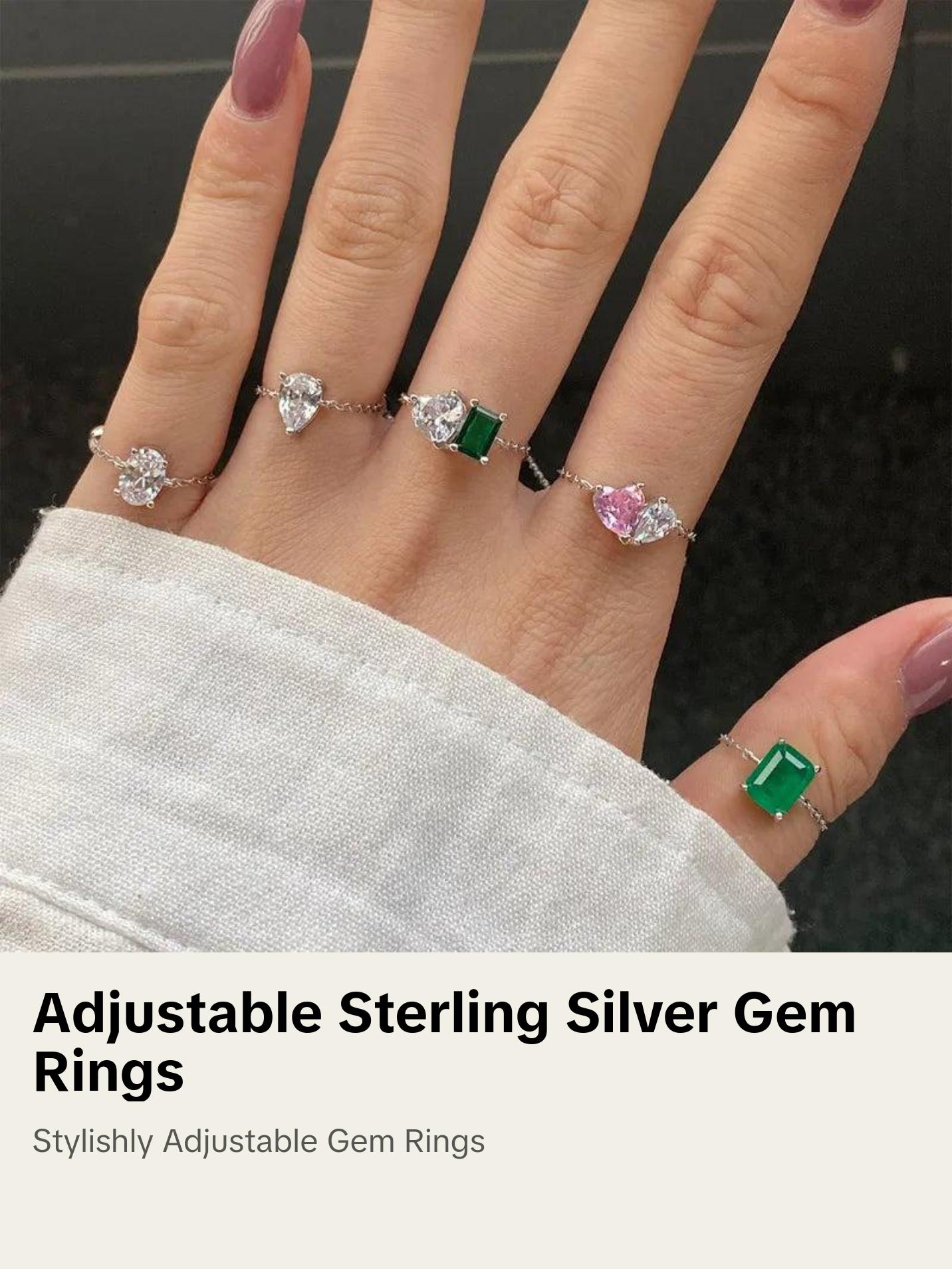 Adjustable Gem Rings