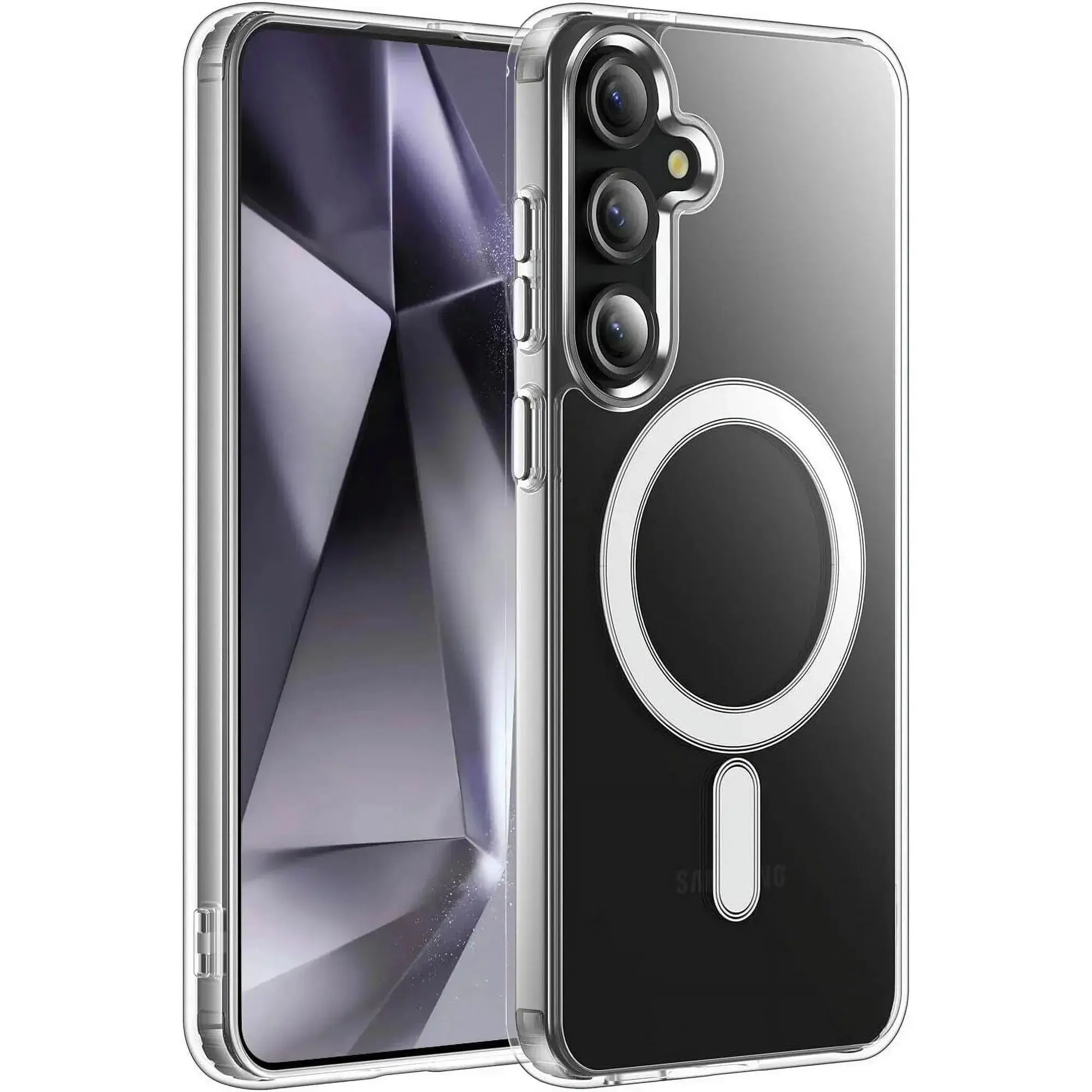 Entronix Galaxy S25 [Magnetic-Compatible] Crystal Clear - Sturdy Case Cover Protective Shockproof Wireless Protection Durable Dustproof