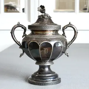 Antique c.1850 Ball Tompkins Black Marquand Large 10" Sterling Silver Sugar Bowl