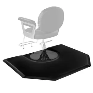 VEVOR Salon Mat for Hair Stylist, 4x 5 FT Hexagon Salon Chair Mat Anti Fatigue, 1-inch Thickened Barber Shop Floor Mat with Round Cut Out, Easy-to-Clean PVC Surface Anti-Trip Beveled Edges