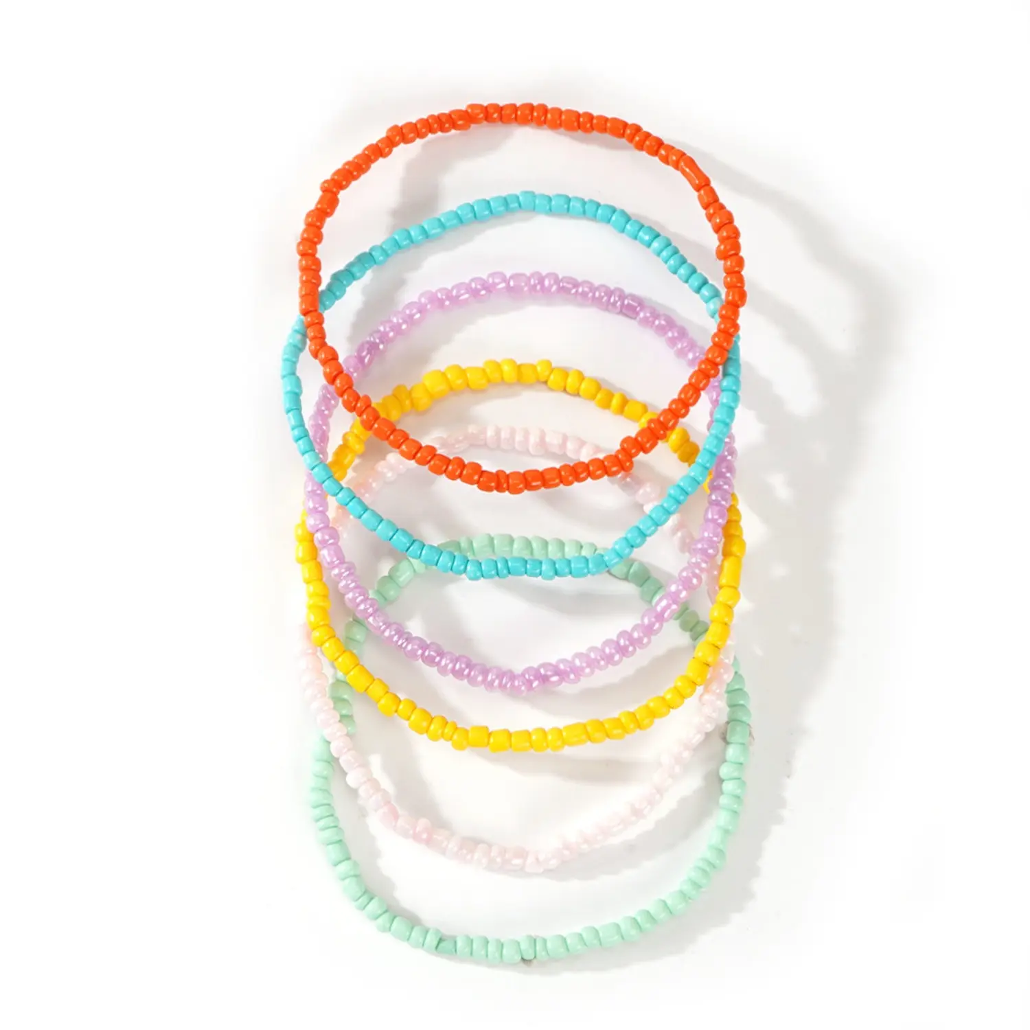 Handmade Stackable Beaded Bracelet Set, Elastic Couple Keepsakes for Sports, Outdoor and Daily Wear, Stackable Bracelet