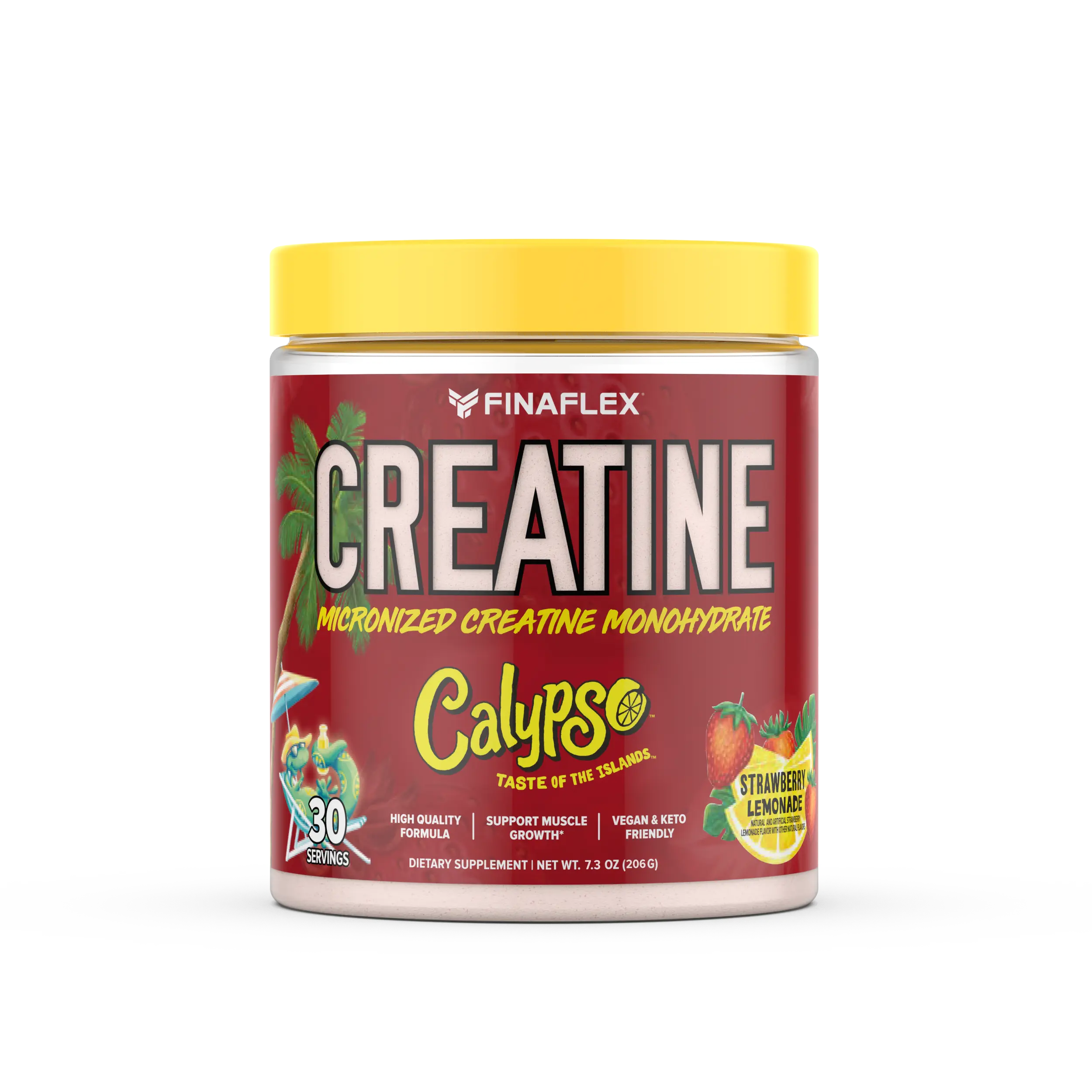 Finaflex Creatine - Calypso Strawberry Lemonade Micronized Creatine Monohydrate Vegan Keto Friendly 30 Servings High-Quality Formula for Muscle Growth