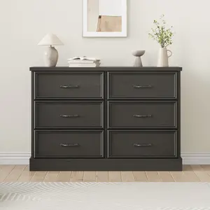 Modern wooden storage cabinet with drawers, multi-purpose space-saving organizer for bedroom, living room, and office
