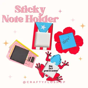 Puerto Rico Inspired Desk Organizer| Note Holder Custom 3D Printed sticky note Holder Office Study Stationery Desktop Storage