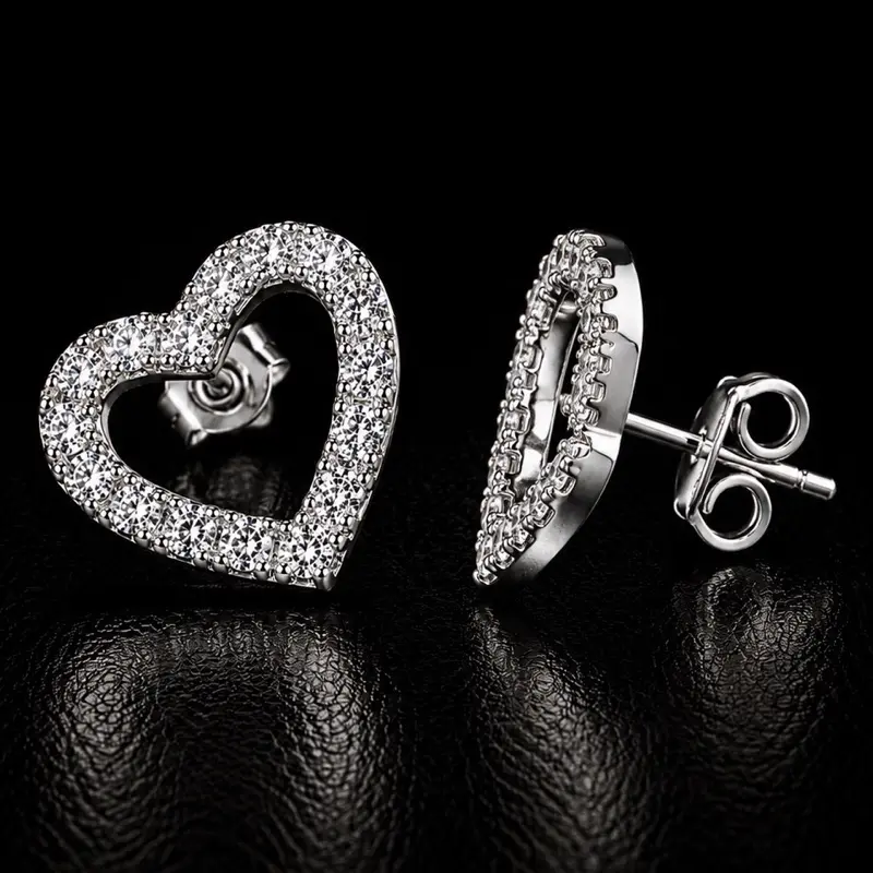 Heart shaped Diamond Earrings