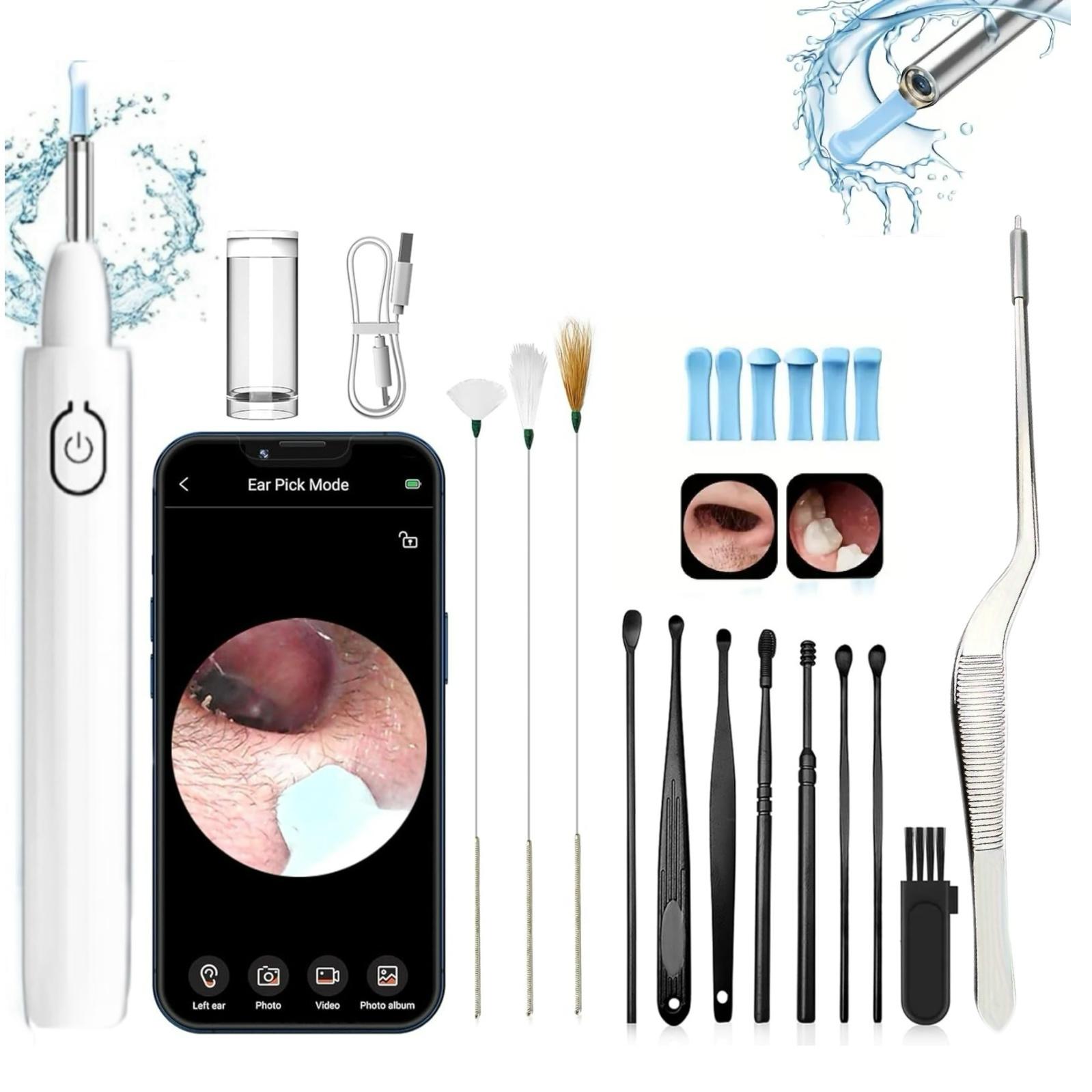Say goodbye to blind ear cleaning with this visual ear wax removal tool! Equipped with a high-definition camera and built-in LED light, it lets you see every detail inside the ear canal in real time on the integrated screen, making ear cleaning safe, easy